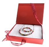 One of our beautiful boxes used as a jewellery presentation box